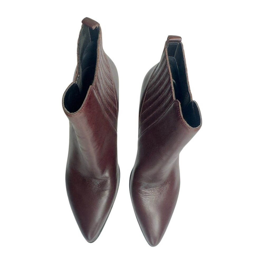Marc Fisher ALVA Womens Brown Leather Ankle Boots Size 9.5M With Block Heels - Picture 7 of 9